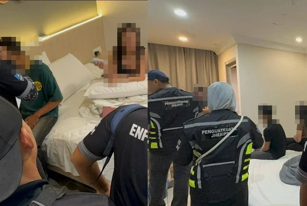 Antara pasangan yang ditahan dalam Ops Ambang Merdeka pada Ahad