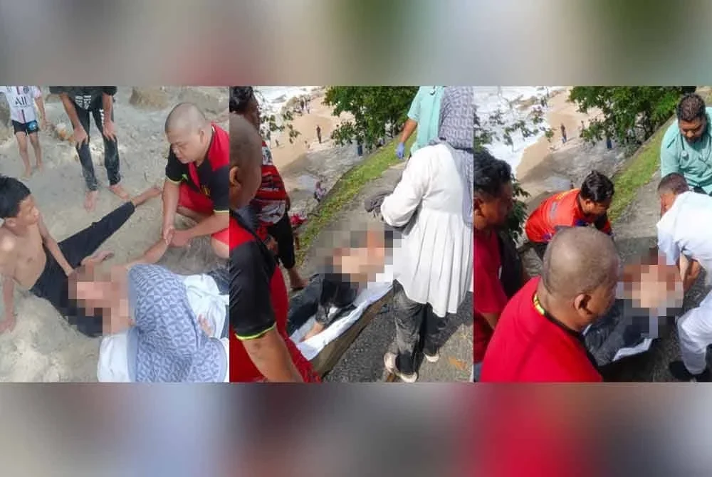 Mangsa berjaya diselamatkan penyelamat pantai yang berada di lokasi kejadian sebelum dibawa ke Hospital Pulau Pinang untuk rawatan lanjut.