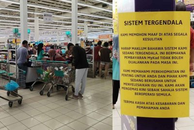 Sistem bantuan SARA berdepan gangguan teknikal menyebabkan penerima terpaksa berbelanja secara tunai sementara menunggu sistem dipulihkan.