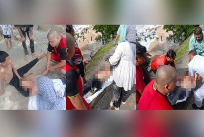 Mangsa berjaya diselamatkan penyelamat pantai yang berada di lokasi kejadian sebelum dibawa ke Hospital Pulau Pinang untuk rawatan lanjut.