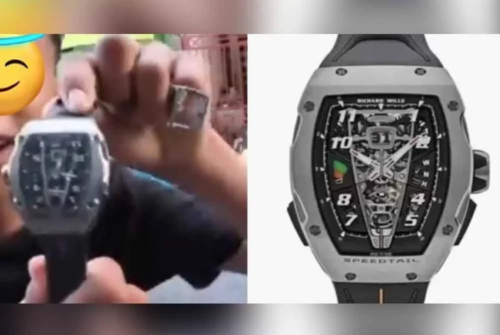 Seorang kanak-kanak di Jakarta tular selepas mencuri jam tangan mewah Richard Mille bernilai RM3.02 juta milik Ahmad Sahroni ketika insiden penjarahan di rumah wakil rakyat itu, Sabtu lalu. Foto Agensi