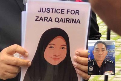 Polis terima tiga laporan berkaitan Himpunan Solidariti Justice for Zara di Dataran Majlis Perbandaran Tawau pada Ahad. Gambar kecil: Jasmin