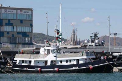 Kapal flotila berlepas dari pelabuhan Barcelona, Sepanyol pada Ahad. - Foto: AFP