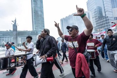 Aksi penunjuk perasaan di Jakarta pada 1 September 2025. Foto AFP