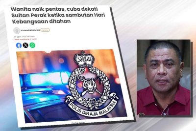 Laporan Sinar Harian pada 31 Ogos 2025. (Gambar kecil: Saarani)