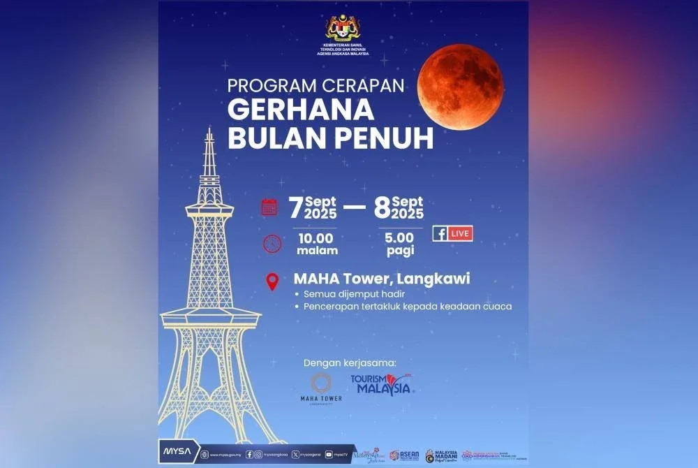 Program cerapan gerhana bulan penuh anjuran MYSA.
