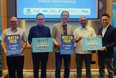 Dari kiri: Bobby, Chok Yan, Nigel, Roshan dan Tien Yue selepas sidang media MATTA Fair di MITEC, Kuala Lumpur pada Khamis.