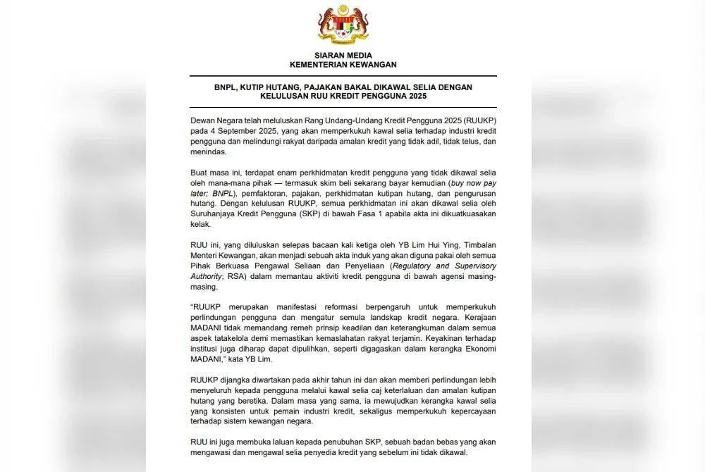 Kenyataan media MOF pada Jumaat