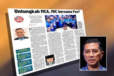 Laporan Sinar Harian pada 3 Ogos lalu. Gambar kecil: Mohamed Azmin