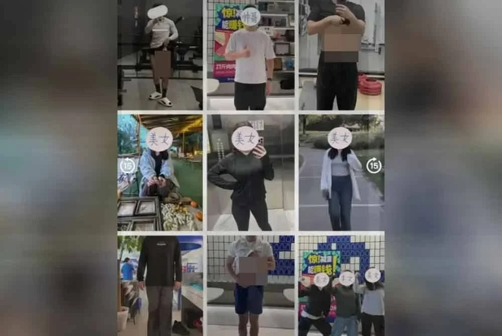 Beberapa kakitangan yang berjaya menurunkan berat badan bagi layak menerima bonus syarikat di Shenzen, China. - Agensi