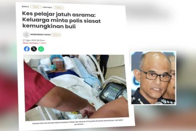 laporan Sinar Harian pada 27 Ogos lalu.Foto kecil: Shazeli