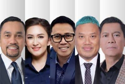 Dari kiri: Ahmad Sahroni, Nafa Urbach, Eko Patrio, Uya Kuya dan Adies Kadir iaitu anggota DPR yang memicu kemarahan rakyat digantung tugas.
