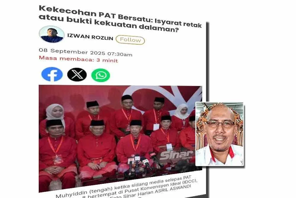 Keratan Sinar Harian. Foto kecil: Wan Fauzuldin