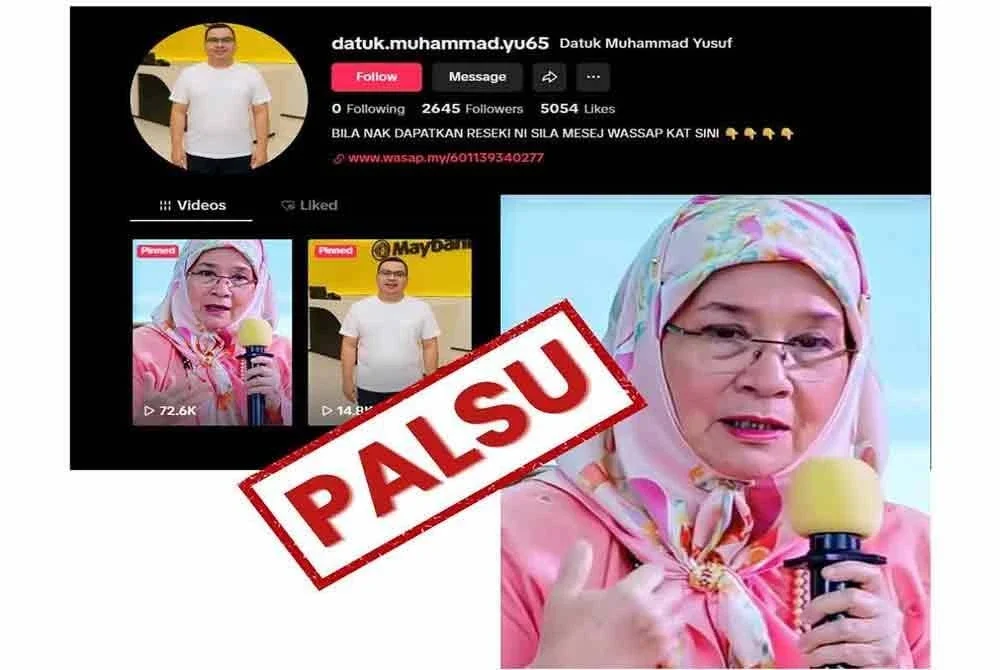 Istana Pahang menafikan sekeras-kerasnya dakwaan bahawa Tengku Ampuan Pahang, Tunku Azizah Aminah Maimunah Iskandariah pernah menawarkan sebarang bentuk bantuan kepada orang ramai melalui platform TikTok. Foto Facebook Kesultanan Pahang.