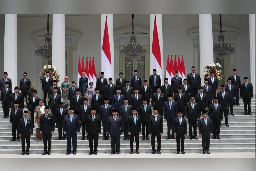 Barisan Kabinet 'gemoy' Merah Putih yang dilantik Prabowo pada Oktober 2024. Foto Agensi