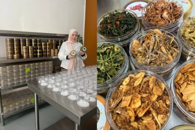 Bermula dengan jamu, Waliz meluaskan pasaran dengan produk makanan pantang. (Gambar kanan: Produk makanan pantang bagi memudahkan ibu selepas bersalin.)