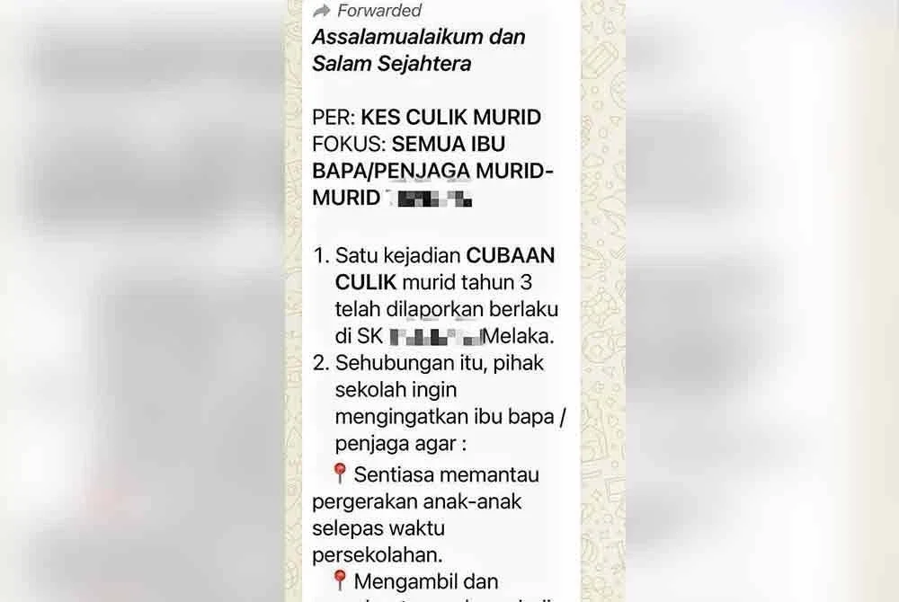 Gara-gara menegur rakan kepada anaknya yang berebut pemadam, seorang wanita dituduh cuba menculik murid Tahun Tiga di sebuah sekolah rendah di Ayer Keroh sejak Isnin lalu.