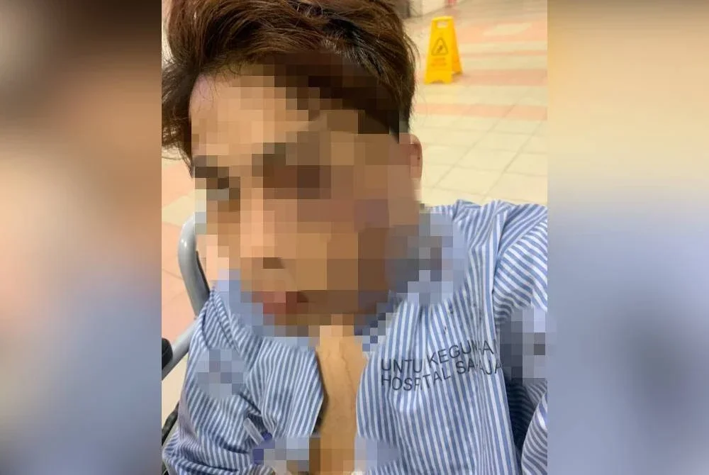 Tular gambar mangsa cedera dan dirawat di hospital.
