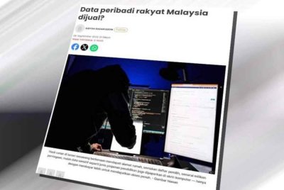 Laporan Sinar Harian pada Isnin berhubung dakwaan seorang pengguna Facebook yang mendakwa data peribadi seperti nombor kad pengenalan, alamat rumah, nombor telefon, rekod pendaftaran dan lesen kenderaan, maklumat sulit perbankan telah bocor di sebuah laman sesawang.