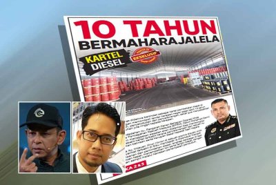 Muka depan Sinar Harian pada Selasa. Gambar kecil dari kiri: Kamal Affandi, Muhammad Faisal