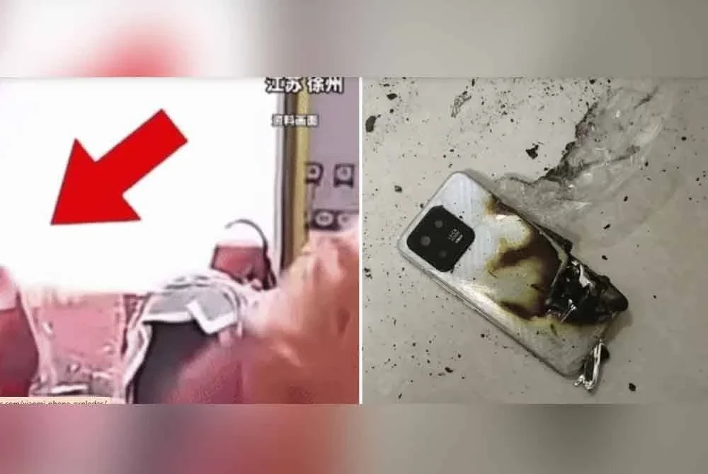 Keadaan telefon berkenaan dan kiri ketika insiden itu berlaku.Agensi