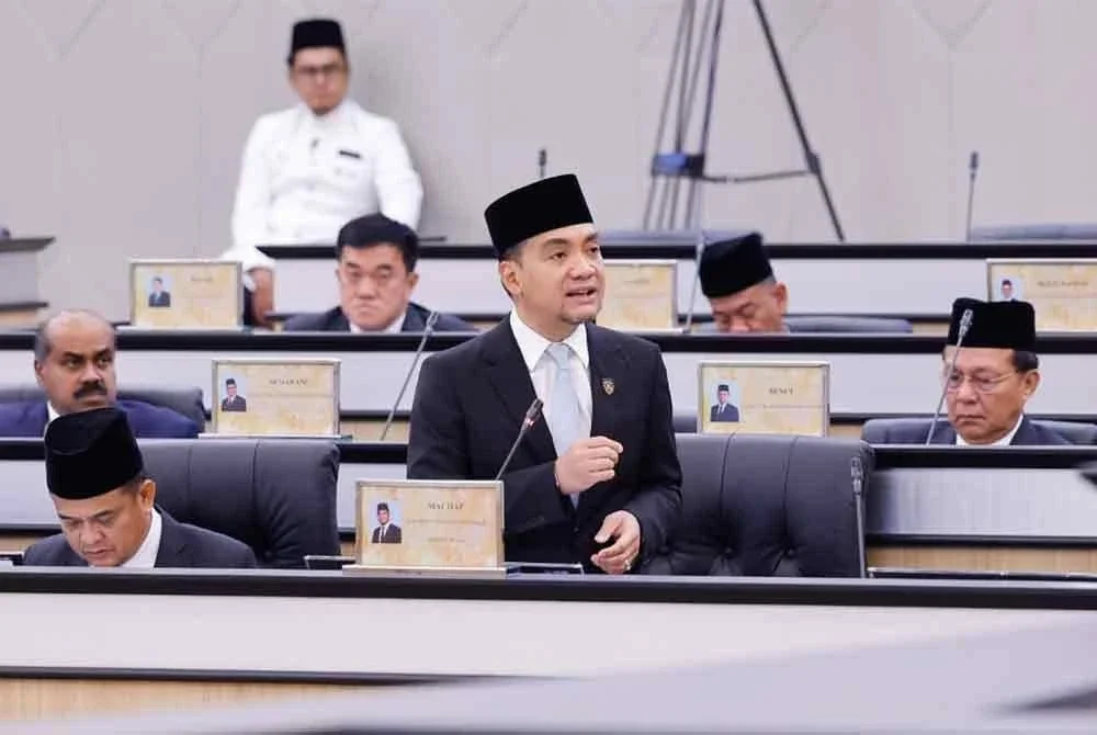 Onn Hafiz ketika Sidang DUN Johor di Bangunan Temenggong Ibrahim, Majlis Bandaraya Iskandar Puteri pada Khamis.