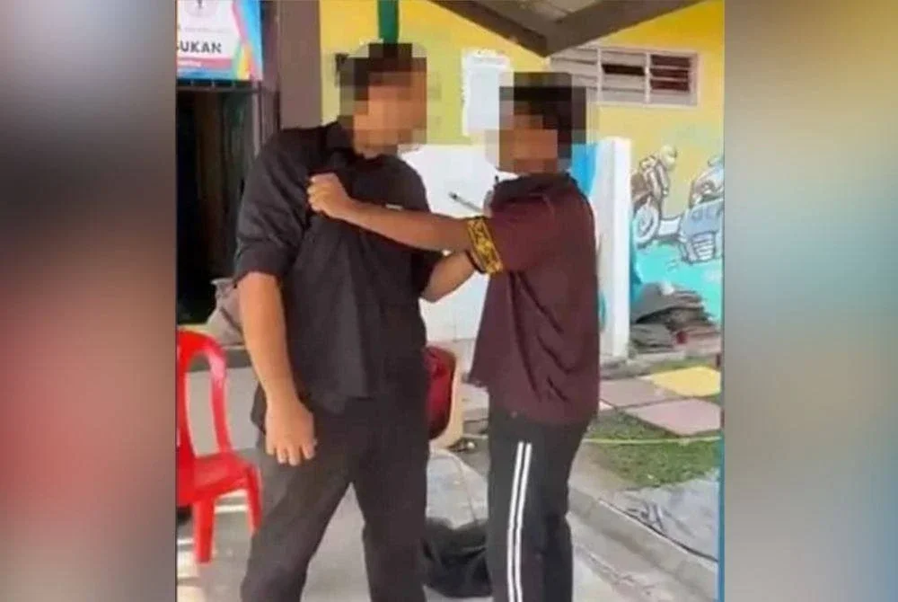 Pelajar lelaki berusia 14 tahun itu ditahan polis pada hari sama dan direman selama dua hari bagi membantu siasatan. Foto tular