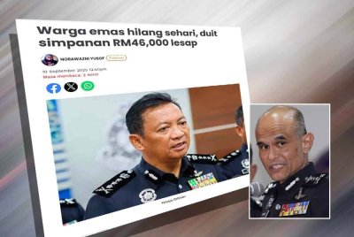 Laporan Sinar Harian pada 10 September lalu. Gambar kecil: Shazeli