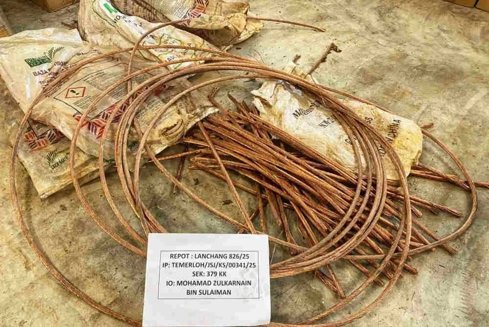 Antara barangan yang dirampas hasil tangkapan terhadap dua lelaki di Temerloh pada Rabu. Foto PDRM