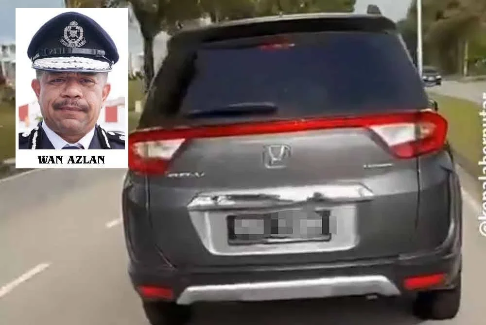 Tangkap layar rakaman video memaparkan sebuah kereta yang dipercayai terlibat dalam kes langgar lari di Jalan Puchong Utama, Subang Jaya pada Rabu.