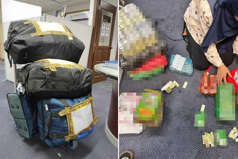 Antara cubaan penyeludupan ubatan dan kosmetik terlarang yang cuba dibawa masuk melalui KLIA.