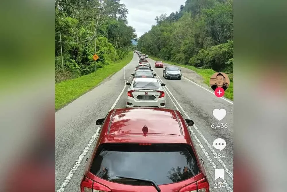 Kesesakan di Batu Melintang, Jeli yang dikongsi pengguna TikTok.