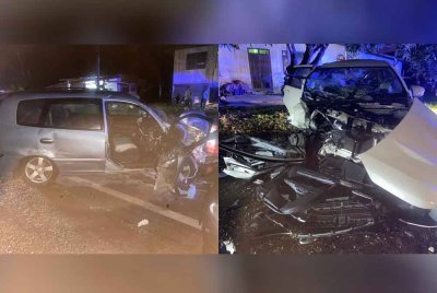 Seorang wanita maut manakala tiga cedera dalam kemalangan membabitkan tiga kenderaan di Jalan Sungai Ikan, Kuala Terengganu awal pagi Sabtu.