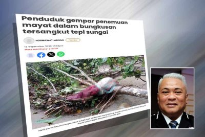 Laporan Sinar Harian pada Jumaat. Gambar kecil: Abang Zainal Abidin