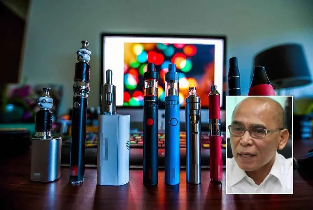 Langkah tegas penting bagi melindungi kesihatan awam, khususnya generasi muda yang semakin terdedah kepada bahaya ketagihan bahan kimia dalam vape. - Gambar hiasan, gambar kecil: Rosli Sulaiman