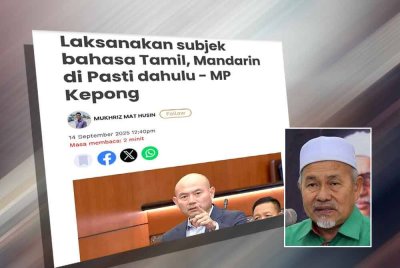 Laporan Sinar Harian pada Ahad. Gambar kecil: Tuan Ibrahim