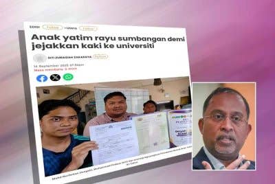 Laporan Sinar Harian pada 14 September berhubung rayuan Pertubuhan Rumah Anak Yatim Az Zahra yang memohon bantuan untuk merealisasikan impian penghuninya, Muhammad Firdaus menjejakkan kaki ke menara gading. Gambar kecil: Zambry