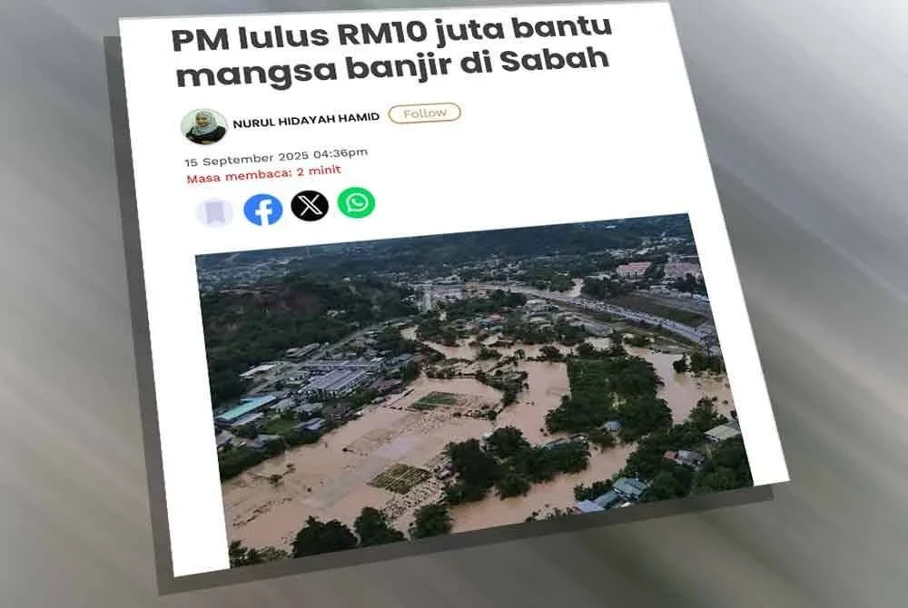 Laporan Sinar Harian pada Isnin.