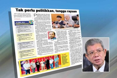 Laporan Sinar Harian pada Khamis lalu. Gambar kecil: Saifuddin