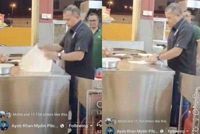 Timbalan Ketua Polis Negara, Tan Sri Ayob Khan Mydin Pitchay mencuri perhatian pengguna media sosial apabila mempamerkan kemahiran menebar roti canai ketika bercuti bersama isterinya di Sibu, Sarawak pada Isnin.
