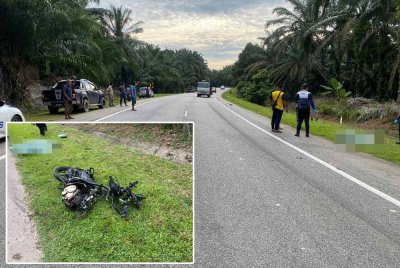 Mangsa disahkan meninggal dunia di lokasi kejadian selepas motosikal ditunggang terbabit nahas melibatkan tiga kenderaan di Jalan Bera-Mayam pada Selasa.