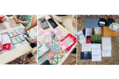 SPRM merampas pelbagai barangan termasuk wang tunai, barangan kemas dan alat telekomunikasi.
