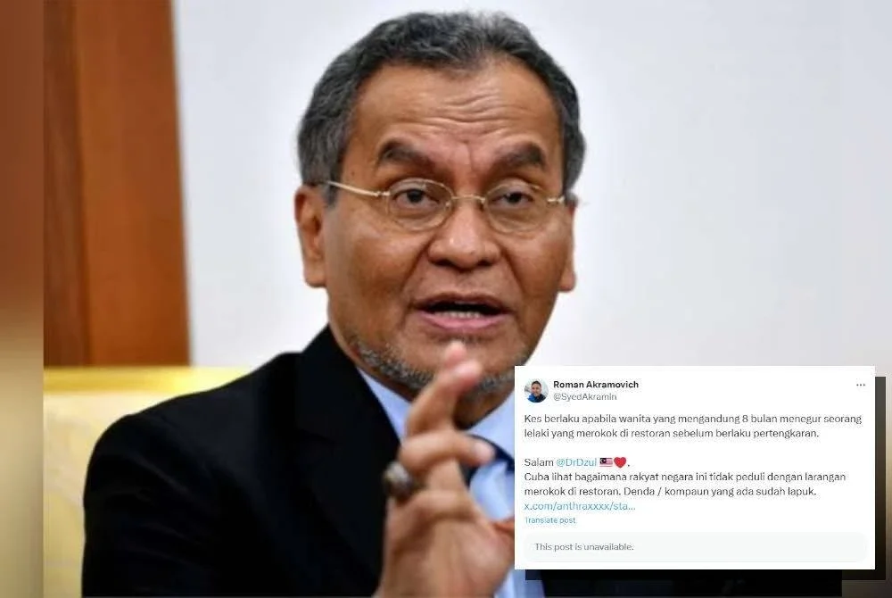 Ciapan seorang pengguna X berhubung insiden di Shah Alam baru-baru ini.