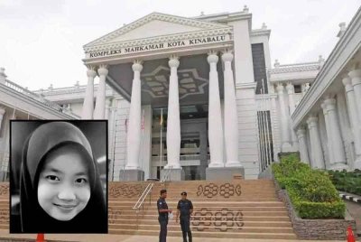 Mahkamah Koroner Kota Kinabalu. Gambar kecil: Zara Qairina