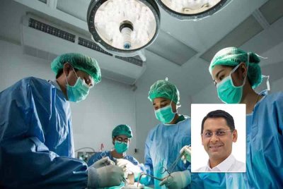 MMA menegaskan isu penghijrahan doktor tidak dapat diselesaikan dengan menuntut pampasan daripada Singapura, sebaliknya perlu ditangani melalui kenaikan elaun, laluan kerjaya jelas dan budaya kerja sihat - Gambar hiasan. Gambar kecil: Dr Thirunavukarasu