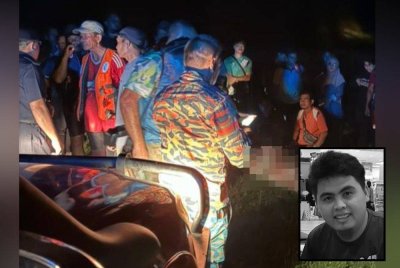 Mangsa ditemui lemas di sungai Kampung Liau Laut, Keningau. Foto JBPM Sabah (Gambar kecil: Masedeh.)