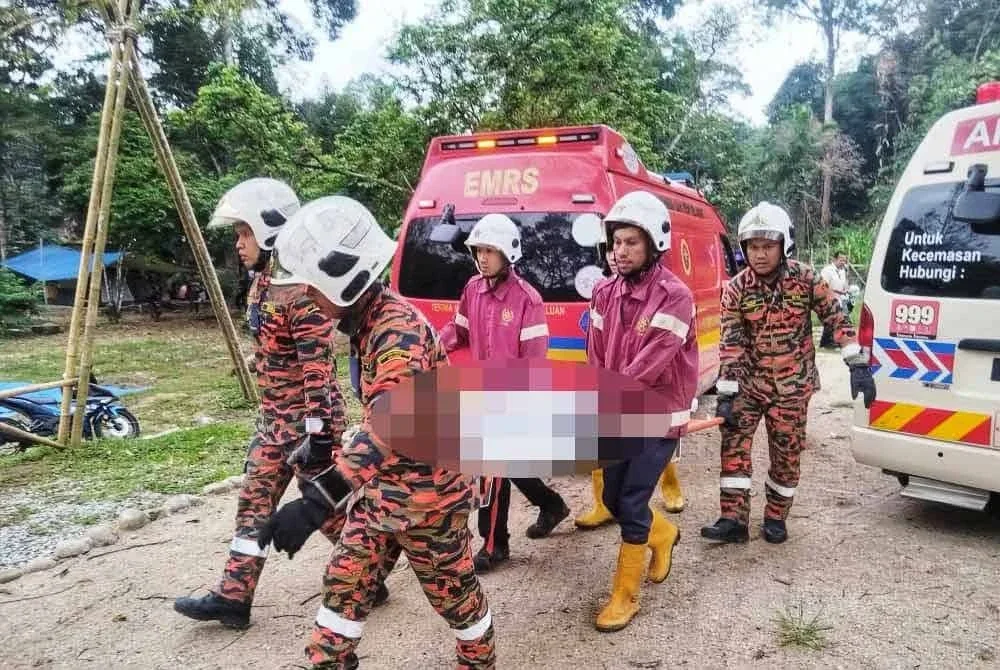 Seorang wanita maut dihempap pokok tumbang ketika berkhemah di Pulau Santap, Janda Baik. Foto ihsan JBPM