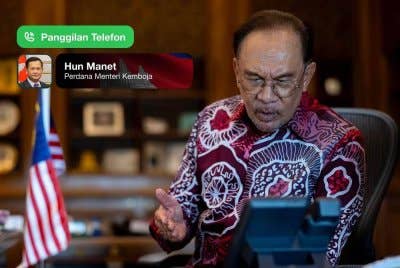 Anwar bercakap melalui panggilan telefon dengan Hun Manet bagi mendapatkan gambaran serta perkembangan terkini di sempadan Thailand-Kemboja.