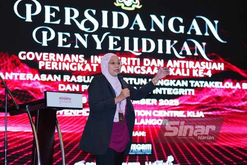 Noraini Persidangan Penyelidikan Governans, Integriti dan Antirasuah Peringkat Kebangsaan Kali Ke-4 di Movenpick Convention Centre pada Jumaat. Foto SINAR HARIAN/MOHD HALIM ABDUL WAHID