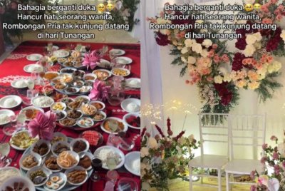 Gambar tangkap layar menunjukkan keluarga wanita menyediakan kelengkapan majlis untuk anak mereka di Bireuen, Aceh, Indonesia. - Agensi